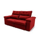 Ver imagem 4 de Sofá Retrátil/Reclinável Verona 1,80m Suede Velut Vermelho c/ Molas no Assento - King House