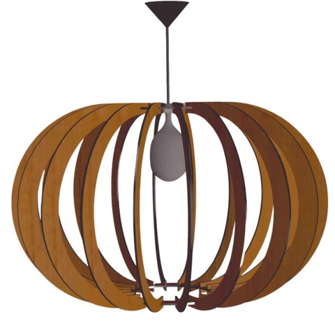 Luminária Teto tipo Pendente OLIMPÍA MDF Completa -:Marrom