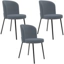 Ver imagem 1 de Kit 3 Cadeiras Sala de Jantar Estofada Gavi L02 Suede Cinza - Lyam Decor