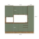 Ver imagem 4 de Cozinha Compacta com Kit Forno Celeste Kappesberg 100% Mdf Nogueira/verde 240cm