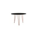 Ver imagem 3 de Mesa de Jantar Redonda 90cm Preta Clips 3 Pés com 4 Cadeiras Eames Eiffel Pretas Base Cobre