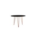 Ver imagem 3 de Mesa de Jantar Redonda 90cm Preta Clips 3 Pés com 4 Cadeiras Eames Eiffel Pretas Base Cobre
