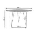 Ver imagem 4 de Mesa de Jantar Redonda 90cm Preta Clips 3 Pés com 4 Cadeiras Eames Eiffel Pretas Base Cobre