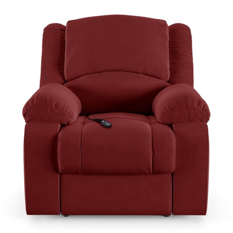 Poltrona do Papai Reclinável Sala de Cinema Barcelona Controle Power Elétrico Veludo Vermelho G23 En