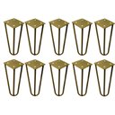 Ver imagem 1 de Kit 10 Pés de Metal 15 CM Hairpin Legs Mesas de Centro Puffs Dourado