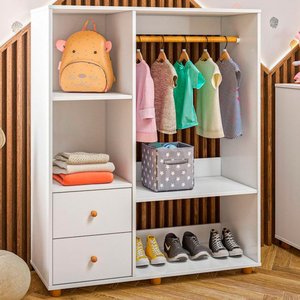 Guarda-roupa Infantil Montessoriano 2 Gavetas Branco - Olivar Móveis