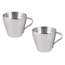 Ver imagem 1 de Kit 2 Xícaras Café Expresso Parede Dupla Aço Inox 80ml