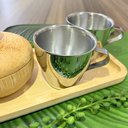 Ver imagem 4 de Kit 2 Xícaras Café Expresso Parede Dupla Aço Inox 80ml
