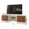 Rack Bancada Para TV até 75 Polegadas 02 Portas Melissa 180cm Cinamomo Mell Off White Bymóveis - 2