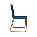 Ver imagem 6 de Kit 6 Cadeiras de Jantar Cozinha Industrial Lexa Veludo - Élpis Móveis - Azul Marinho - Dourada
