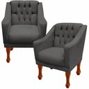 Ver imagem 3 de Kit Namoradeira + 2 Poltrona Decorativa Grécia - Dritex:sintetico Cinza