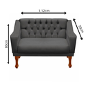 Ver imagem 7 de Kit Namoradeira + 2 Poltrona Decorativa Grécia - Dritex:sintetico Cinza