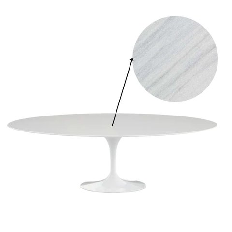 Mesa Oval Saarinen 140x90cm Mármore Espirito Santo