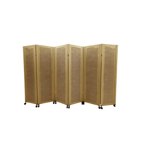 Biombo Ripado 06 Folhas c/ 12 Rodinhas
