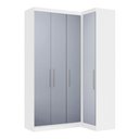 Ver imagem 4 de Guarda Roupa de Canto Alpes 4 Portas de Bater 2 Gavetas MDP Branco e Grey Sky Luciane Móveis