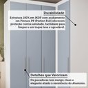 Ver imagem 3 de Guarda Roupa de Canto Alpes 4 Portas de Bater 2 Gavetas MDP Branco e Grey Sky Luciane Móveis