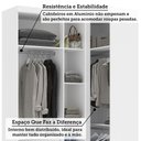 Ver imagem 2 de Guarda Roupa de Canto Alpes 4 Portas de Bater 2 Gavetas MDP Branco e Grey Sky Luciane Móveis