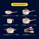 Ver imagem 3 de Jogo de Panelas Antiaderente 8 Peças Cerâmica Tripla Camada Vanilla Brinovar
