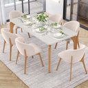 Ver imagem 3 de Kit 02 Cadeiras de Jantar e Estar Living Estofada Mia L02 Suede Bege - Lyam Decor
