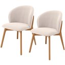 Ver imagem 1 de Kit 02 Cadeiras de Jantar e Estar Living Estofada Mia L02 Suede Bege - Lyam Decor