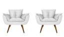Ver imagem 1 de Conjunto 2 Poltronas Decorativa Estofada Para Salão de Beleza Opala Suede Branco - LM DECOR