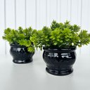 Ver imagem 2 de Decoração mesa aparador dupla vaso cachepô preto moderno