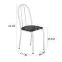 Ver imagem 4 de Kit 6 Cadeiras de Cozinha Califórnia Estampado Preto Florido Pés de Ferro Branco - Pallazio