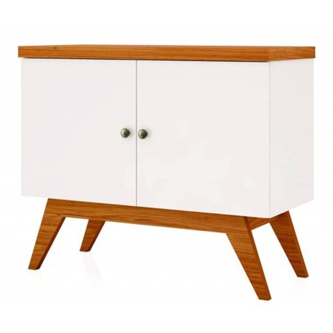 Balcao Claus 2 Portas Cor Off White com Freijo 90 Cm (larg) - 47488