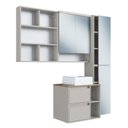Ver imagem 2 de Conjunto para Banheiro Modulado com 5 Peças Iluminação LED e Cuba 156cm Yescasa Bege/Arenas