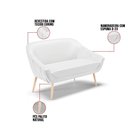 Ver imagem 5 de Kit 01 Namoradeira E 01 Poltrona Corino Branco Natural