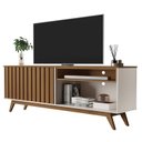 Ver imagem 2 de Rack Buriti Ripado Real 160cm 2 Portas para TV até 65 Polegadas, Pés em Madeira Maciça
