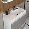 Kit Gabinete Banheiro Fox 60cm Branco/cinza (gabinete + Cuba + Espelheira) - 2