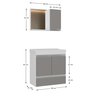 Kit Gabinete Banheiro Fox 60cm Branco/cinza (gabinete + Cuba + Espelheira) - 3