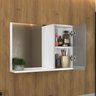 Kit Gabinete Banheiro Fox 60cm Branco/cinza (gabinete + Cuba + Espelheira) - 5