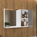 Ver imagem 5 de Kit Gabinete Banheiro Fox 60cm Branco/cinza (gabinete + Cuba + Espelheira)