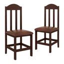 Ver imagem 1 de Kit com 2 Cadeiras de Jantar Madeira Maciça Safira Castanho com Estofado Marrom