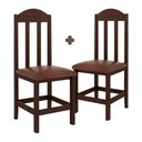 Ver imagem 2 de Kit com 2 Cadeiras de Jantar Madeira Maciça Safira Castanho com Estofado Marrom