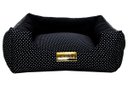 Ver imagem 1 de Cama Quadrada para Cachorro ou Gato Luppet Luxo Preto Poa GG