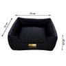 Cama Quadrada para Cachorro ou Gato Luppet Luxo Preto Poa GG - 4