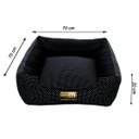 Ver imagem 4 de Cama Quadrada para Cachorro ou Gato Luppet Luxo Preto Poa GG