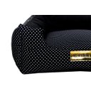 Ver imagem 3 de Cama Quadrada para Cachorro ou Gato Luppet Luxo Preto Poa GG