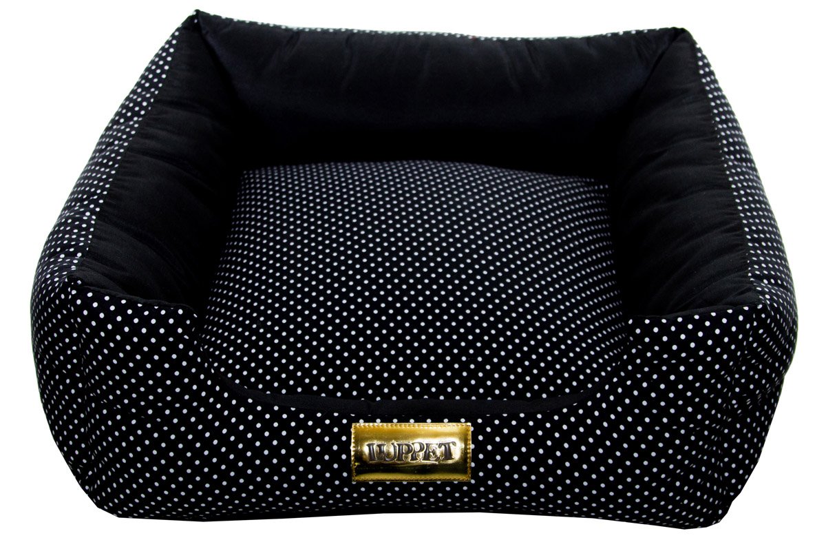 Cama Quadrada para Cachorro ou Gato Luppet Luxo Preto Poa M - 2