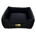 Ver imagem 2 de Cama Quadrada para Cachorro ou Gato Luppet Luxo Preto Poa M