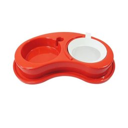 Comedouro plastico Anti-formiga luxo duplo - g (vermelho) - 1