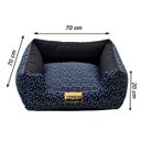 Ver imagem 5 de Cama Quadrada para Cachorro ou Gato Luppet Luxo Azul Osso Gg