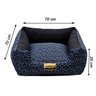 Cama Quadrada para Cachorro ou Gato Luppet Luxo Azul Osso GG - 5