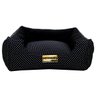 Cama Quadrada para Cachorro ou Gato Luppet Luxo Preto Poa G - 1