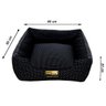 Cama Quadrada para Cachorro ou Gato Luppet Luxo Preto Poa G - 4