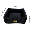 Ver imagem 4 de Cama Quadrada para Cachorro ou Gato Luppet Luxo Preto Poa G