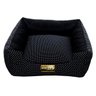 Cama Quadrada para Cachorro ou Gato Luppet Luxo Preto Poa G - 3
